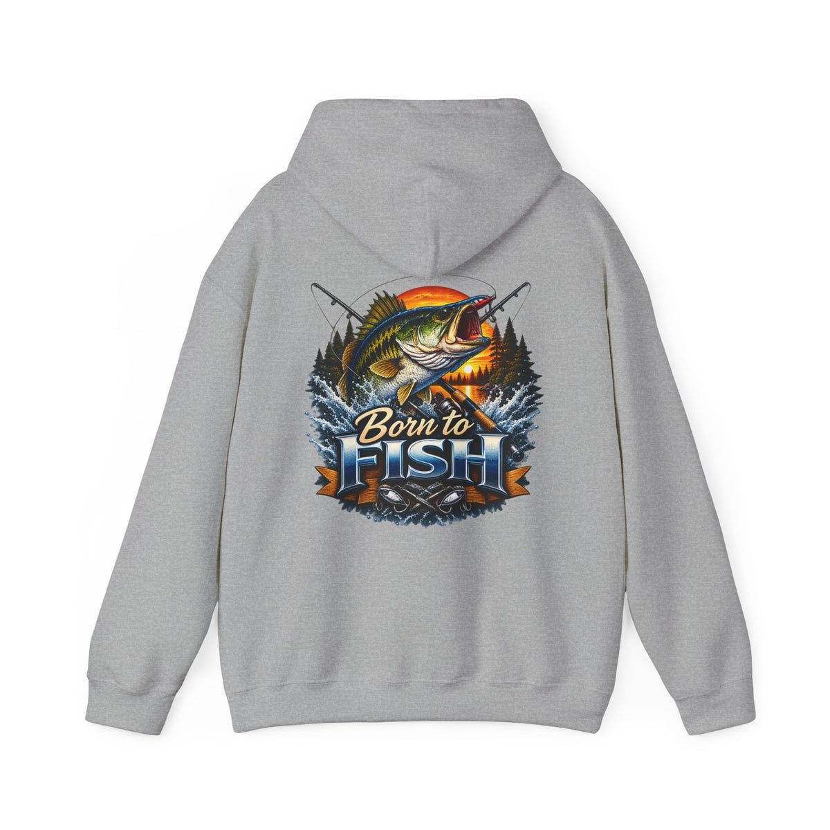 Born to Fish Back Print Hoodie – Fishing Graphic Hoodie