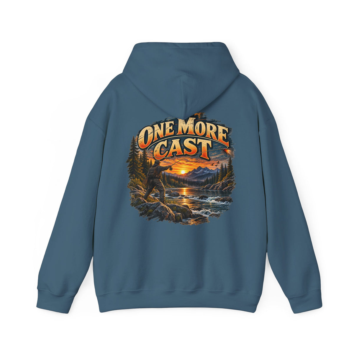 One More Cast Back Print Hoodie – Vintage Fishing Hoodie