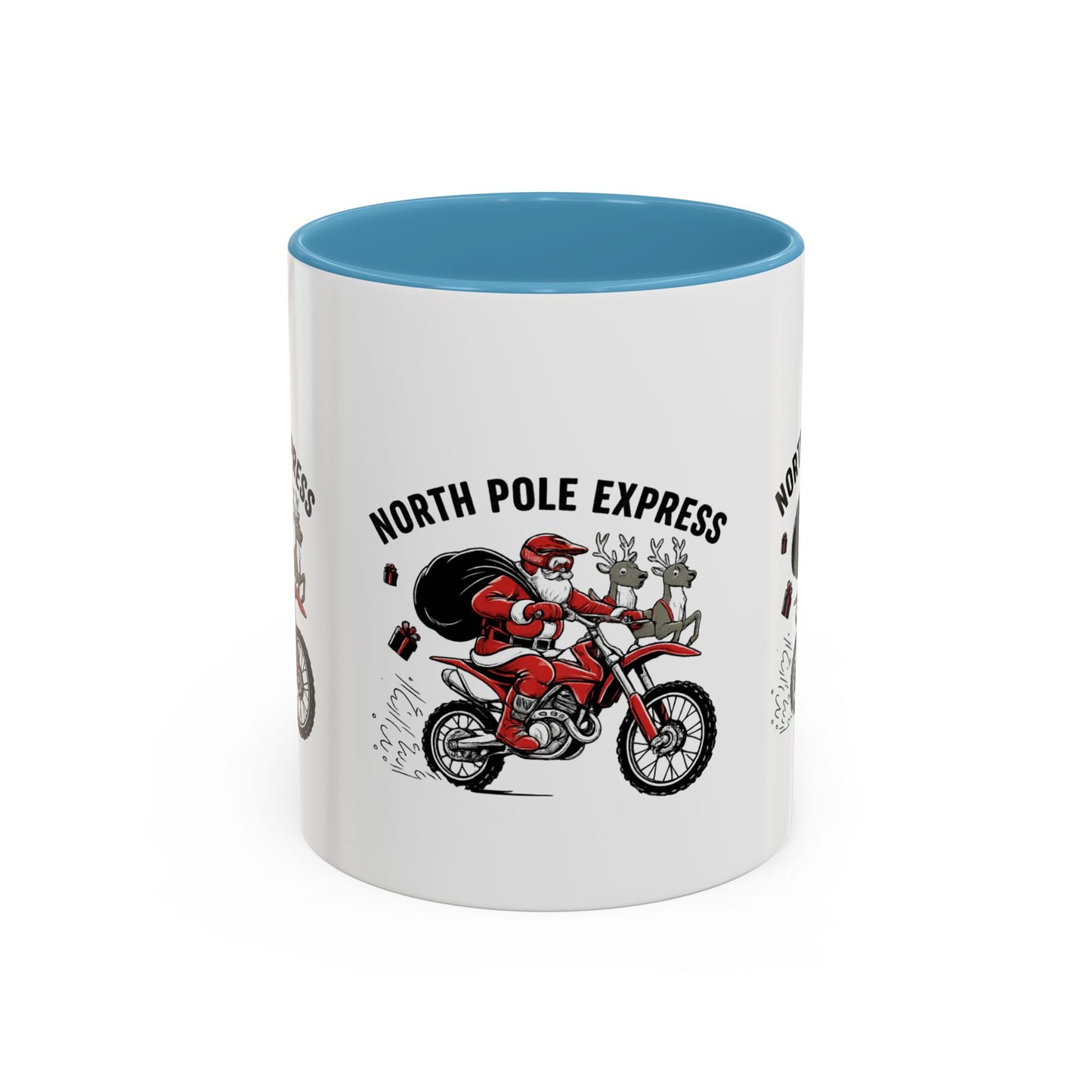 North Pole Express Motocross Santa Christmas Accent Mug