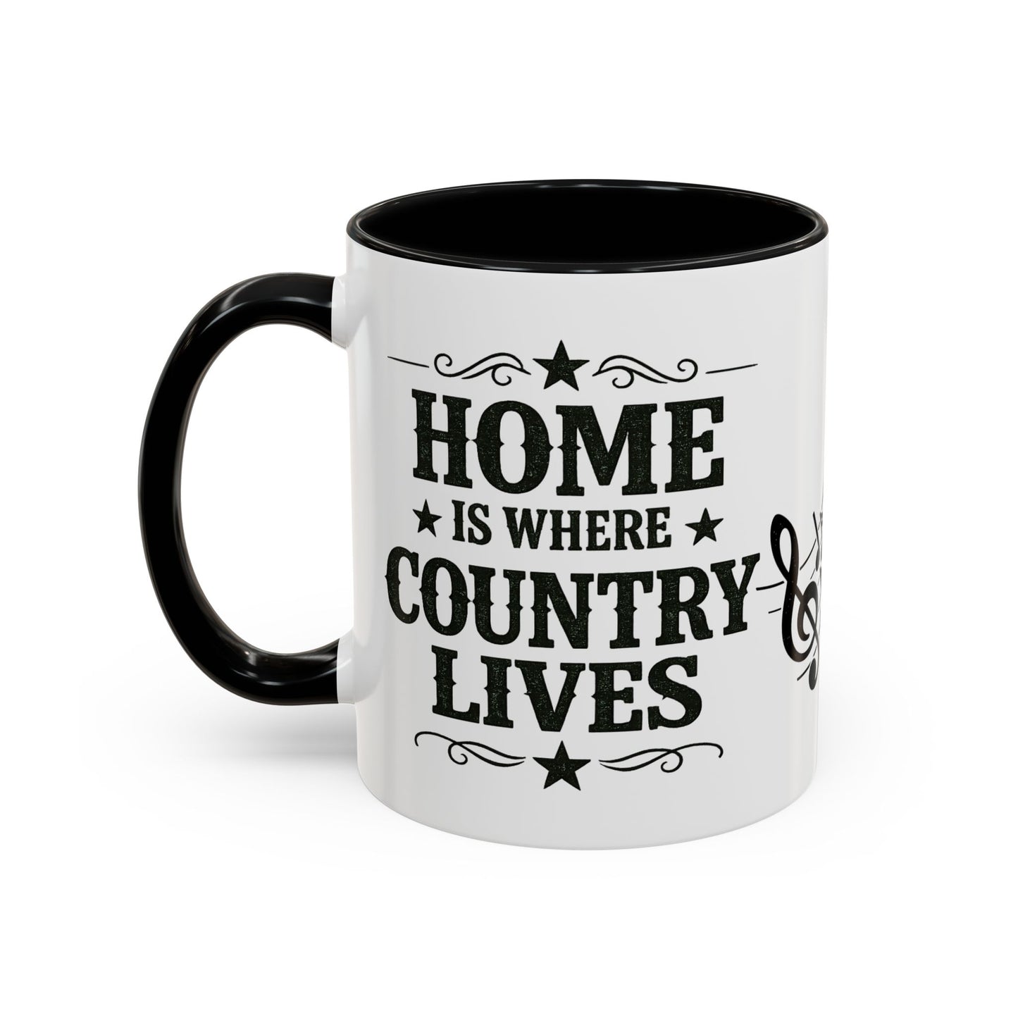 Home Is Where Country Lives Accent Mug – Country Music Mug