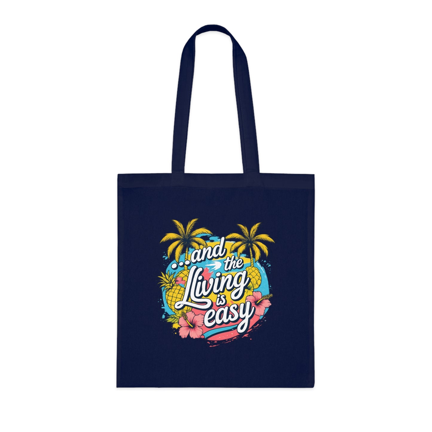 Easy Living Co. "...and the Living is Easy" Double-Sided Tote Bag | Tropical Cotton Shopper