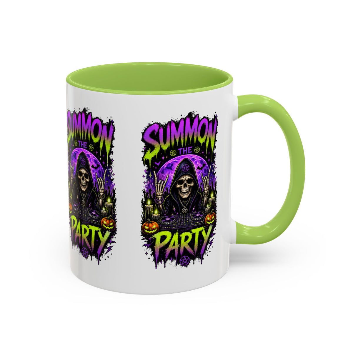 Summon the Party Halloween Accent Mug – Skeleton DJ Mug