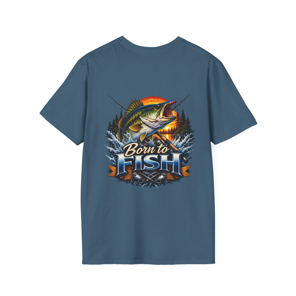 Born to Fish Back Print T-Shirt – Angler Fishing Graphic Tee