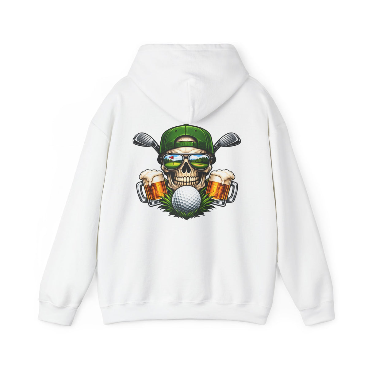 Golf Skull Kapuzenpullover Bier, Schläger & Ball Grafik Pullover