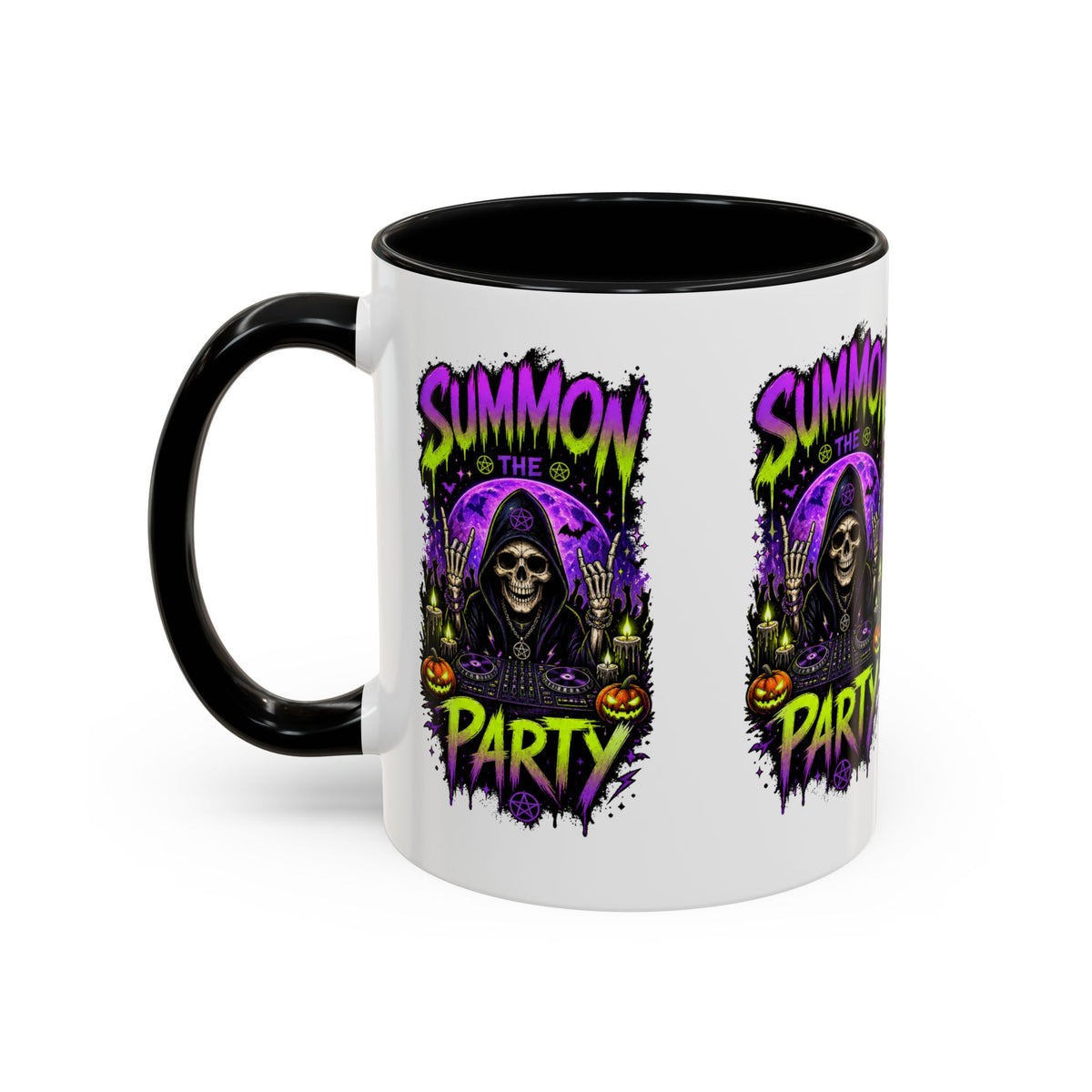 Summon the Party Halloween Accent Mug – Skeleton DJ Mug
