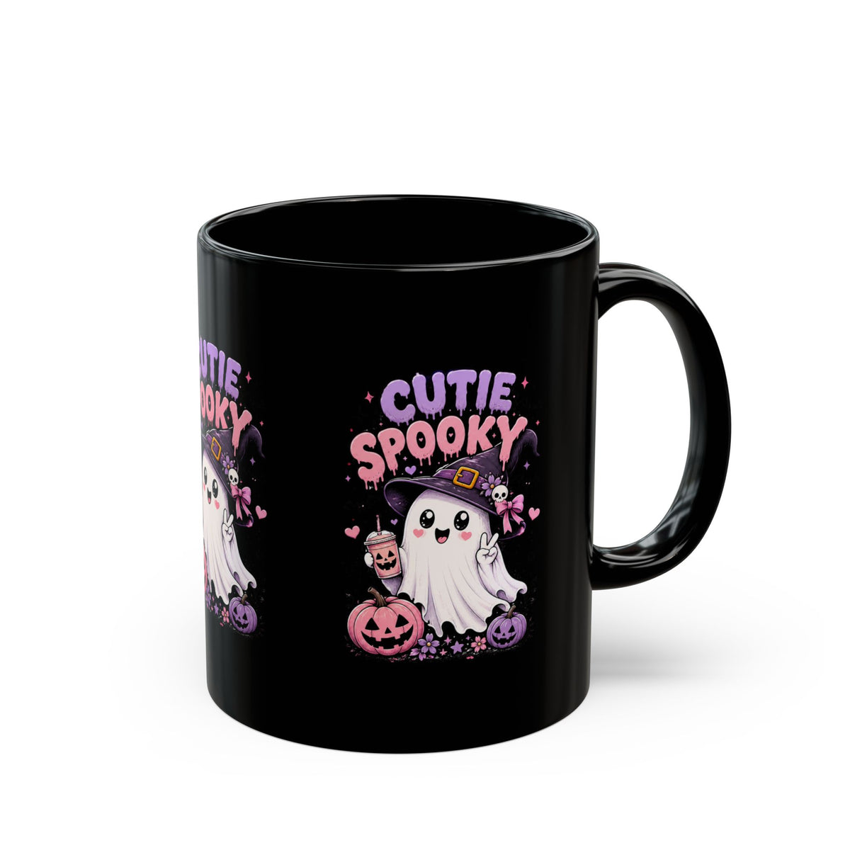 Cutie Spooky Halloween Mug – Cute Ghost Black Mug