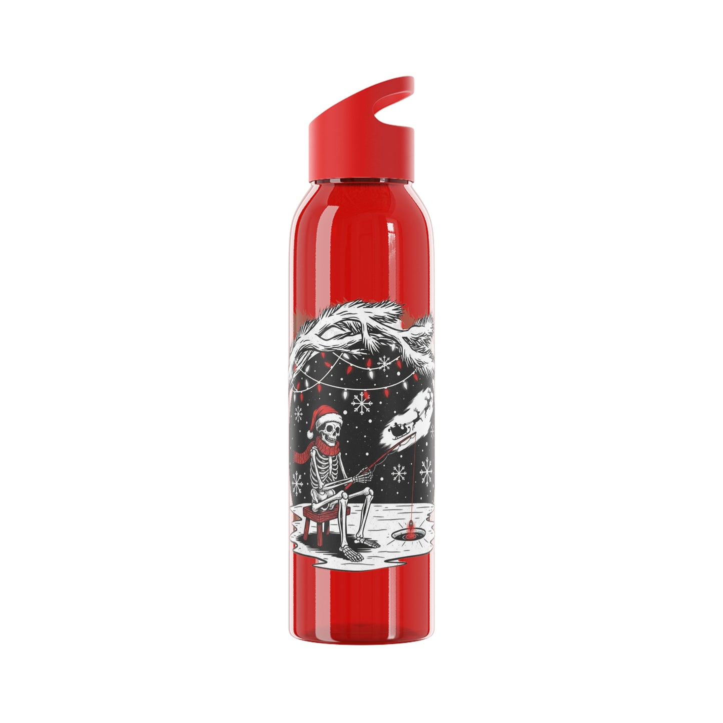 Merry Fishing Christmas Water Bottle – Skeleton Fishing Bottle