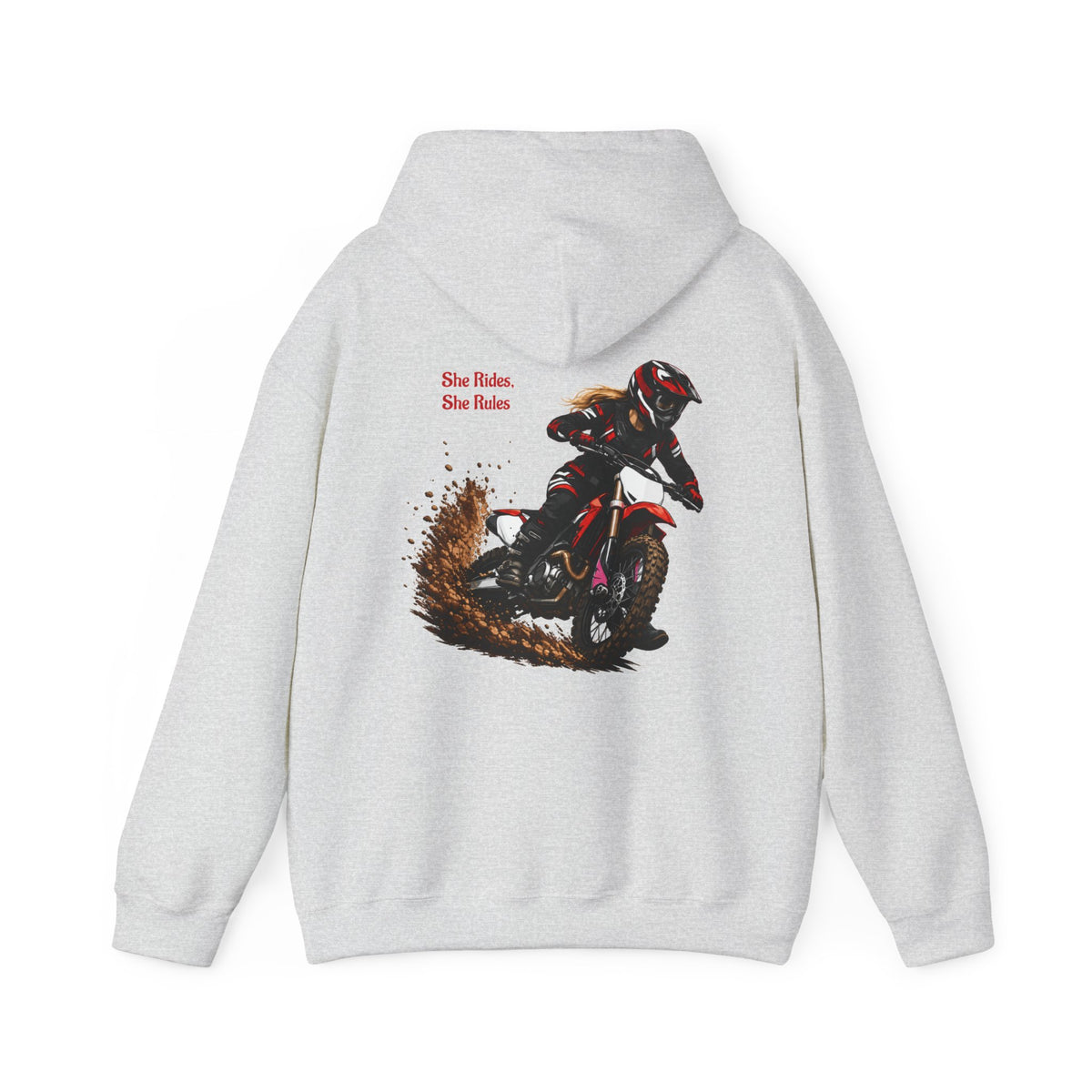 Sweat à capuche de motocross She Rides She Rules – Sweat à capuche de moto tout-terrain pour femme