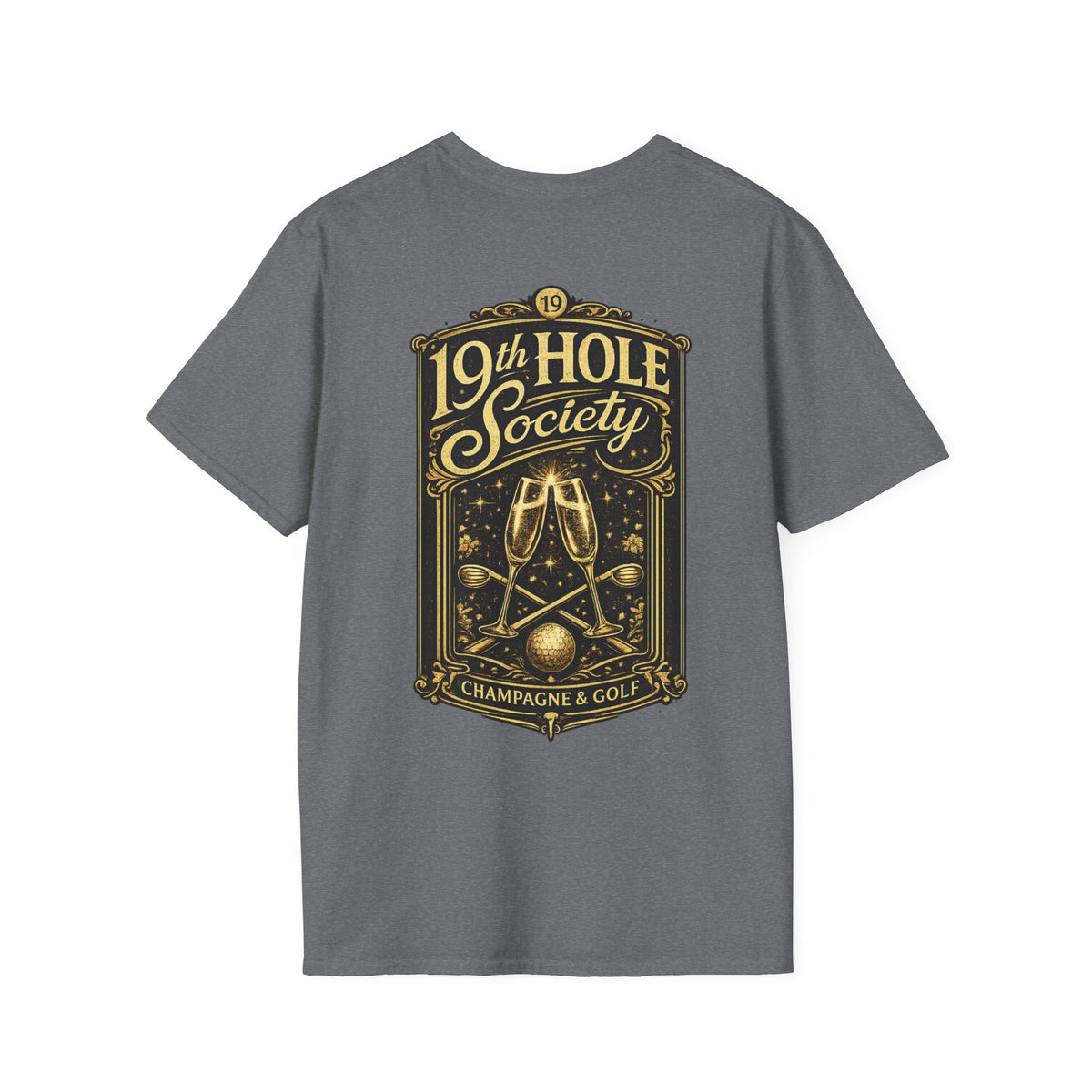 19th Hole Society Champagne and Golf T-Shirt