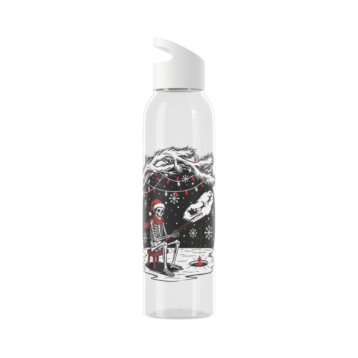 Merry Fishing Christmas Water Bottle – Skeleton Fishing Bottle