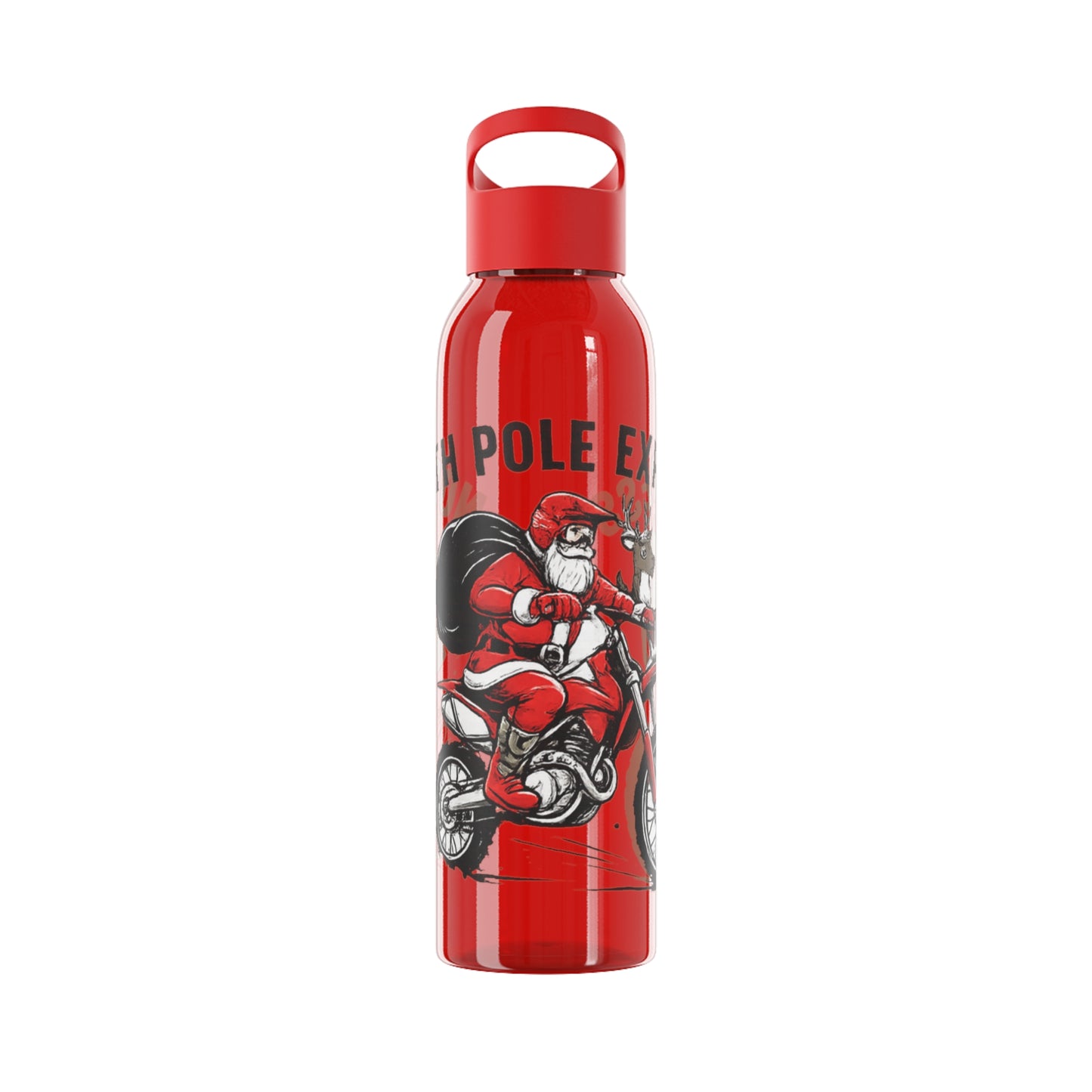 North Pole Express Motocross Christmas Water Bottle
