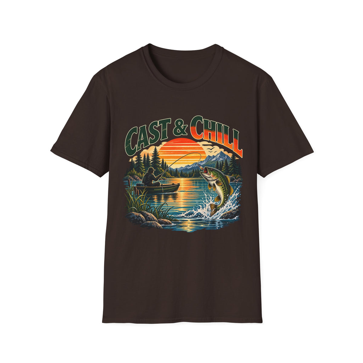 Cast & Chill Fishing T-Shirt – Vintage Angler Graphic Tee