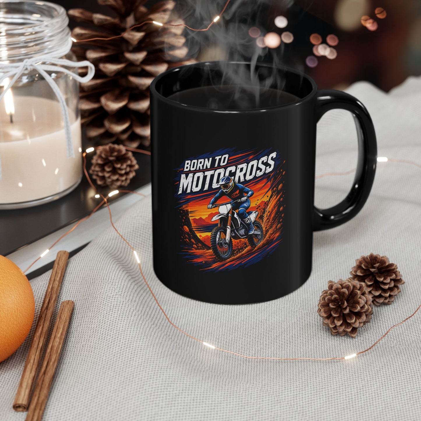 Born to Motocross Black Mug