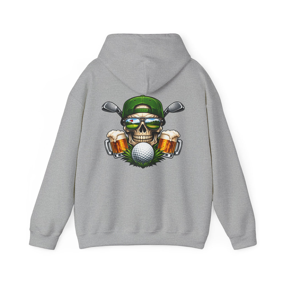 Golf Skull Kapuzenpullover Bier, Schläger & Ball Grafik Pullover