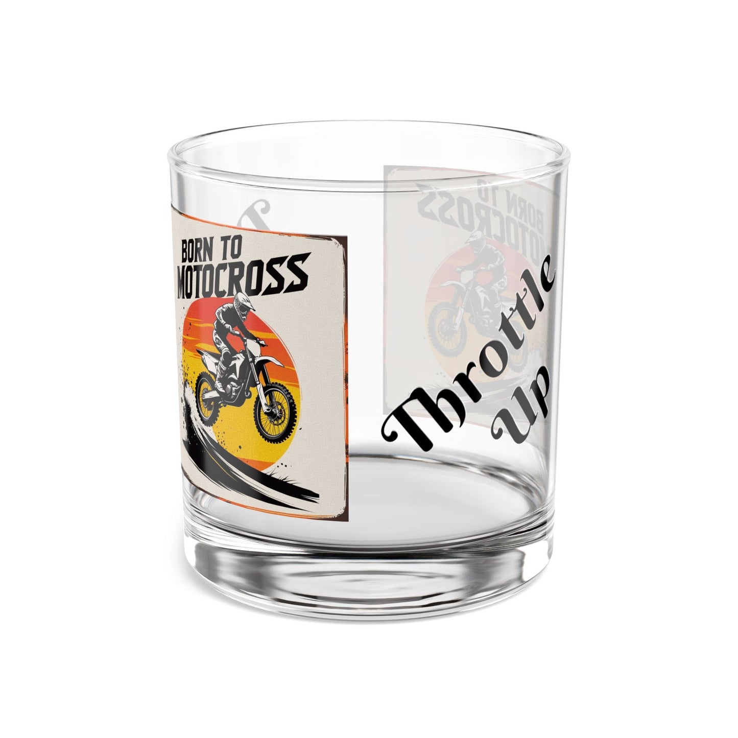 Motocross Rocks Glass - (Whiskey) Throttle Up Design