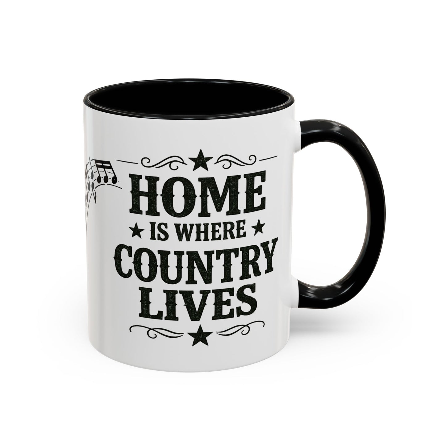 Home Is Where Country Lives Accent Mug – Country Music Mug