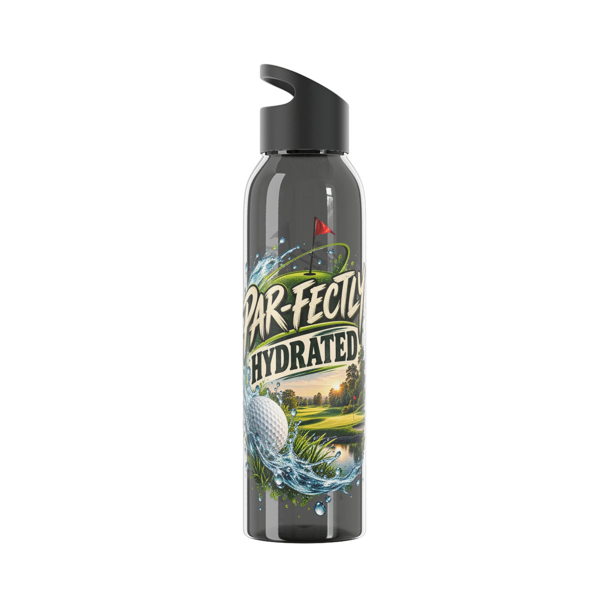 Bouteille d'eau de golf parfaitement hydratée Motif scène de golf dans une gamme de couleurs