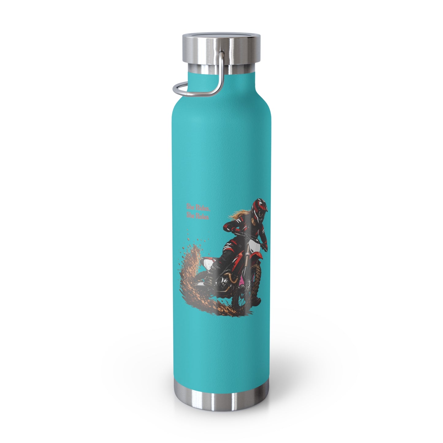 She Rides She Rules Motocross Insulated Flask