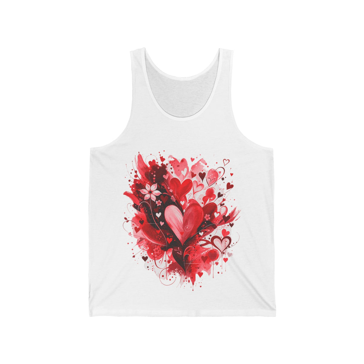 Floral Hearts Tank Top | Heart & Floral Vest
