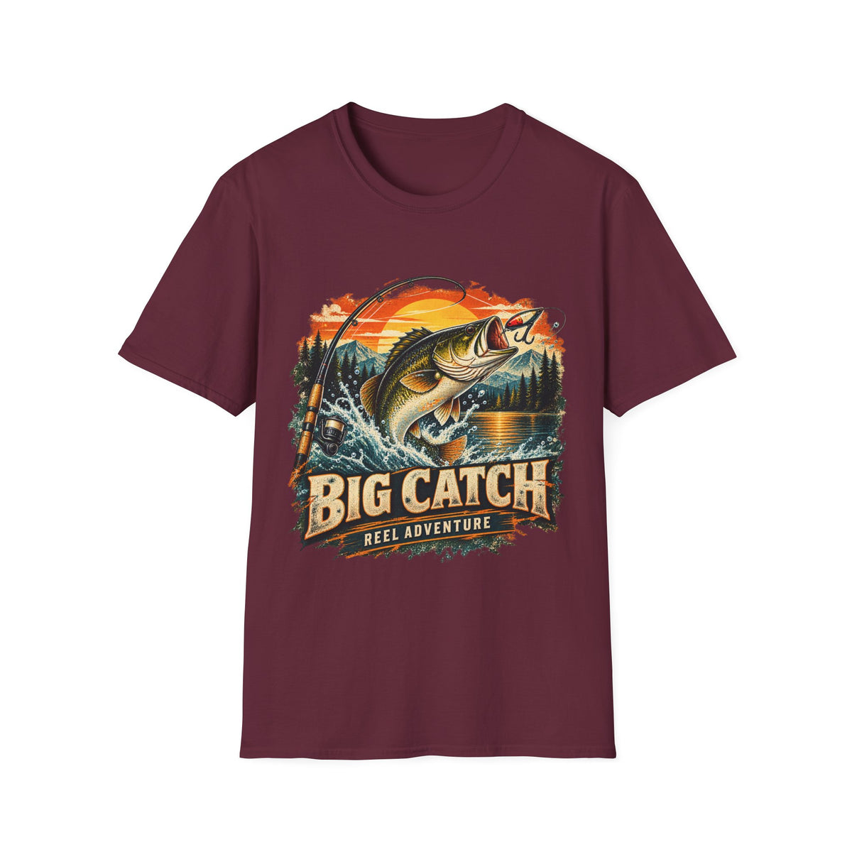 Big Catch Reel Adventure Fishing T-Shirt – Vintage Angler Graphic Tee