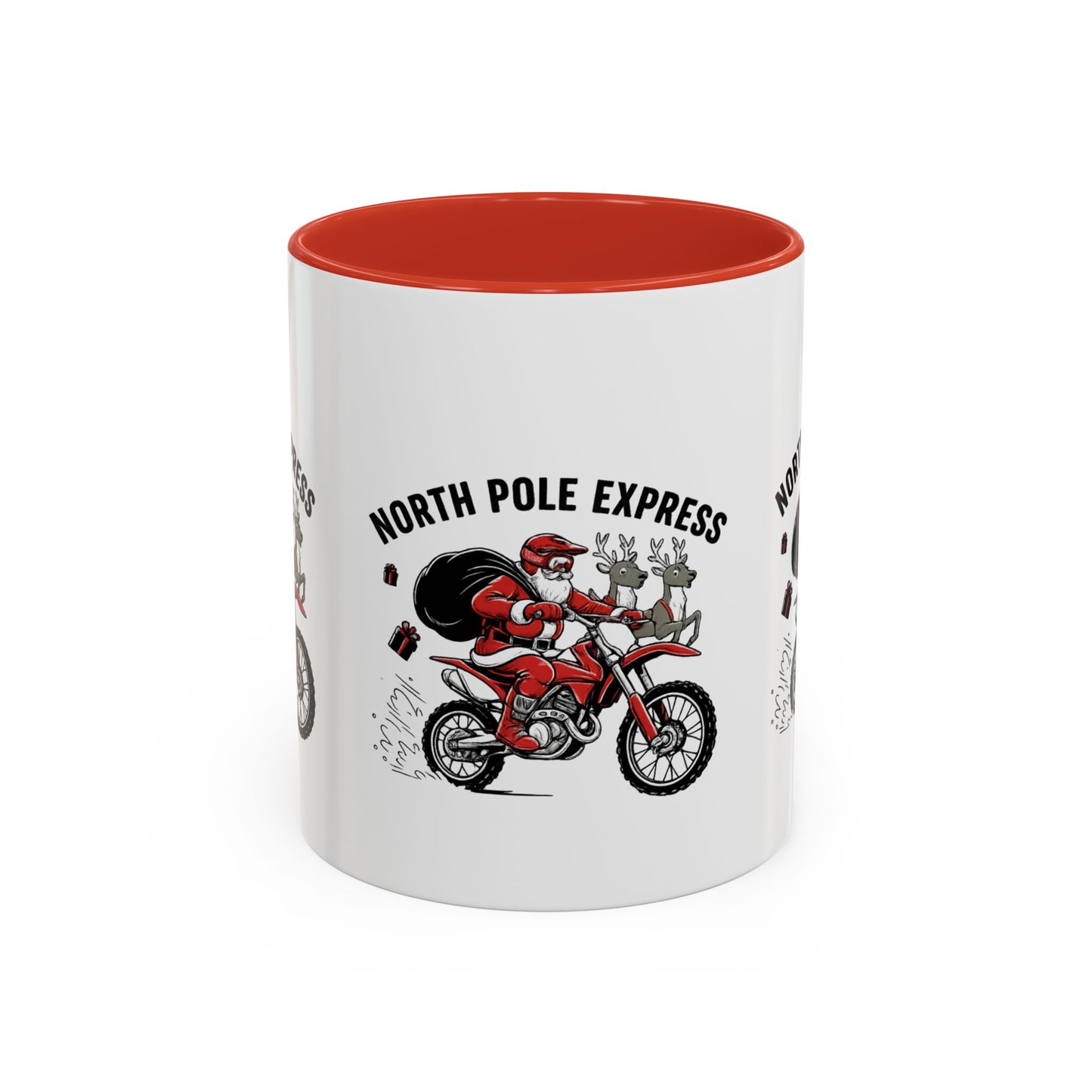 North Pole Express Motocross Santa Christmas Accent Mug