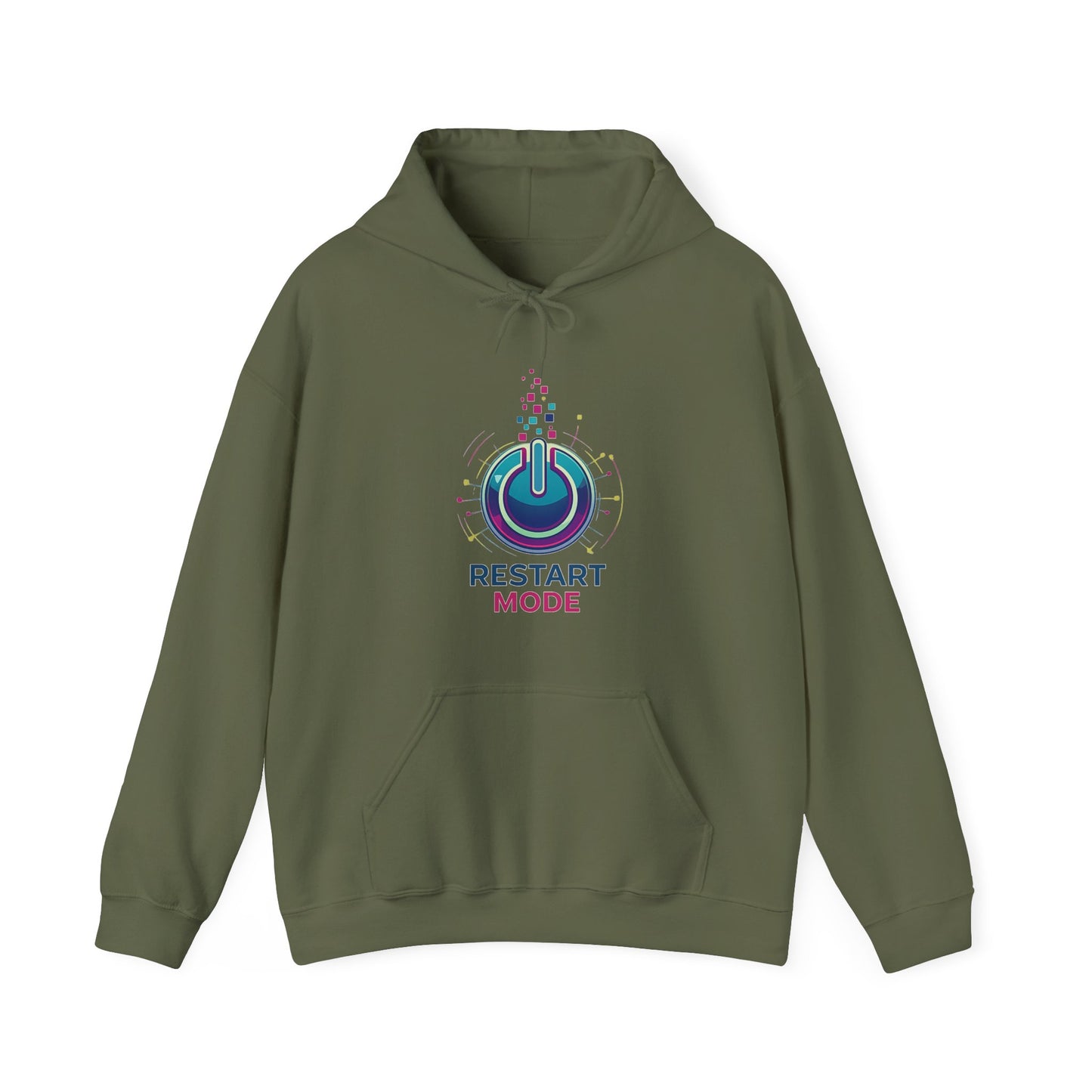 Restart Mode Hoodie | Unisex Graphic Hoodie | Positive Lifestyle Hoodie | Tech Inspired Sweatshirt | Everyday Comfort