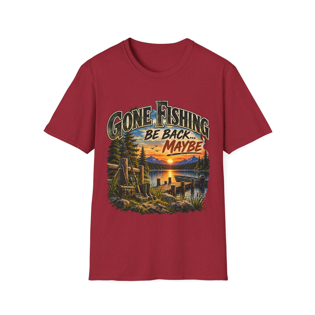 Angeln gegangen, bin zurück… vielleicht T-Shirt – Vintage Angler-T-Shirt