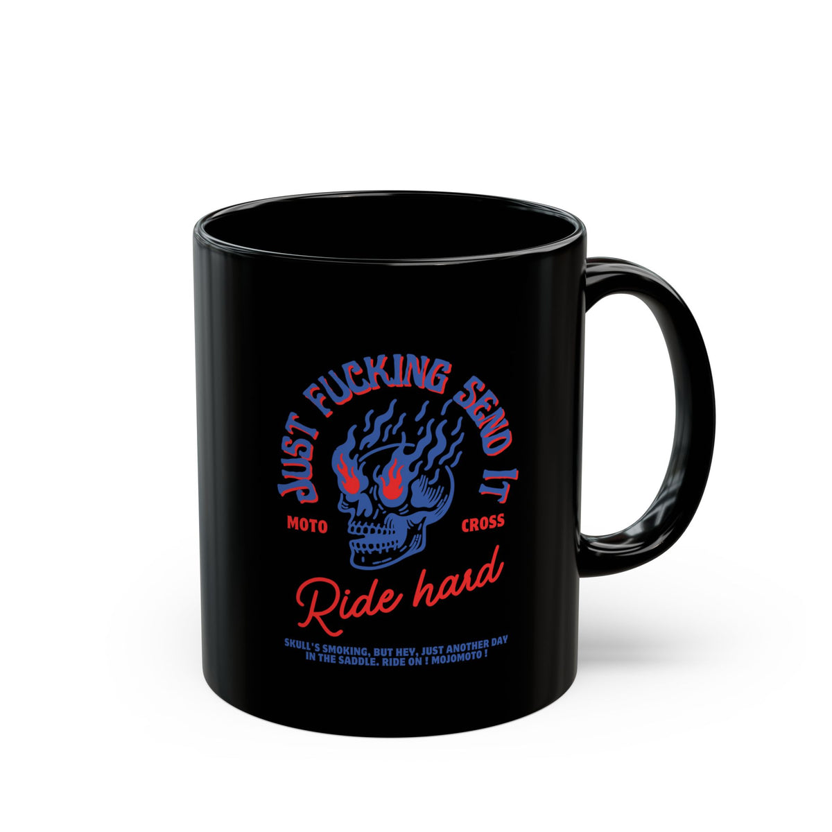 Ride Hard Motocross Tasse Schwarz – Dirtbike-Kaffeetasse