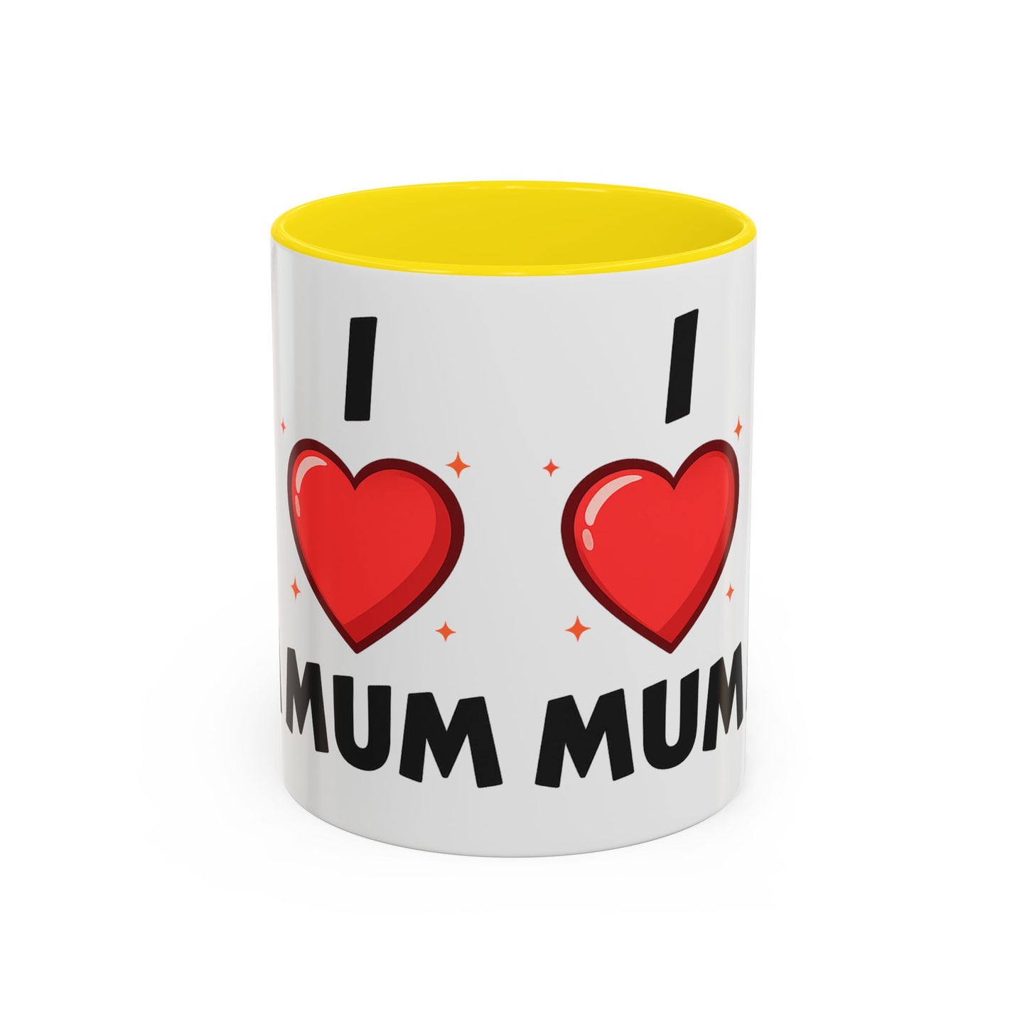 I Love Mum Accent Mug | Mother's Day Coffee Mug | Tea Mug Gift for Mum | Red Ceramic Mug | Gifts & Lifestyle
