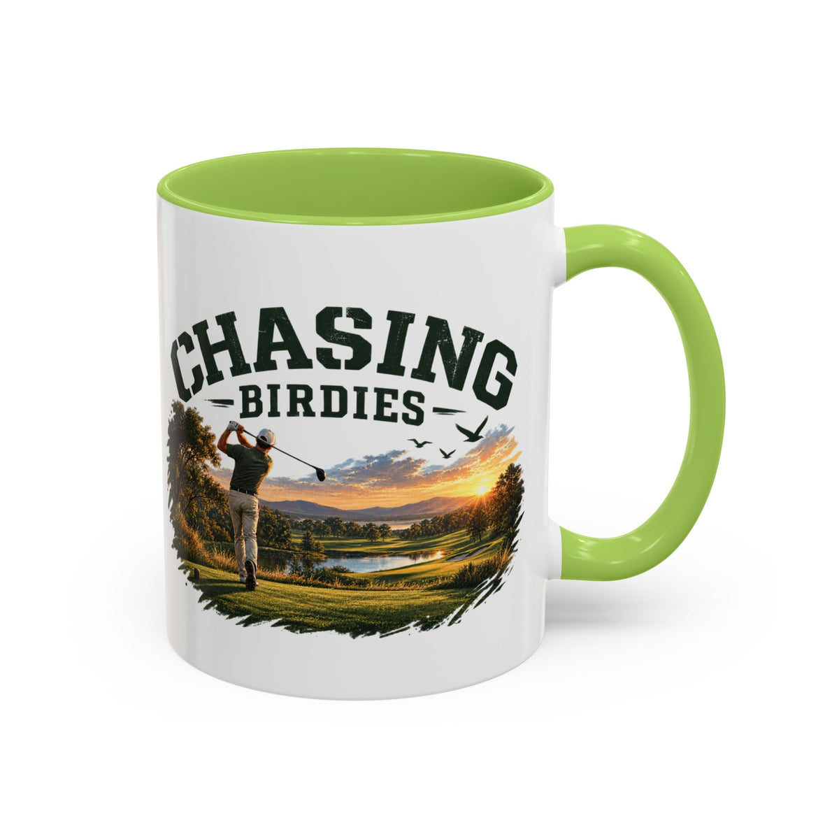 Chasing Birdies Golf Accent Mug – Golfer Coffee Mug