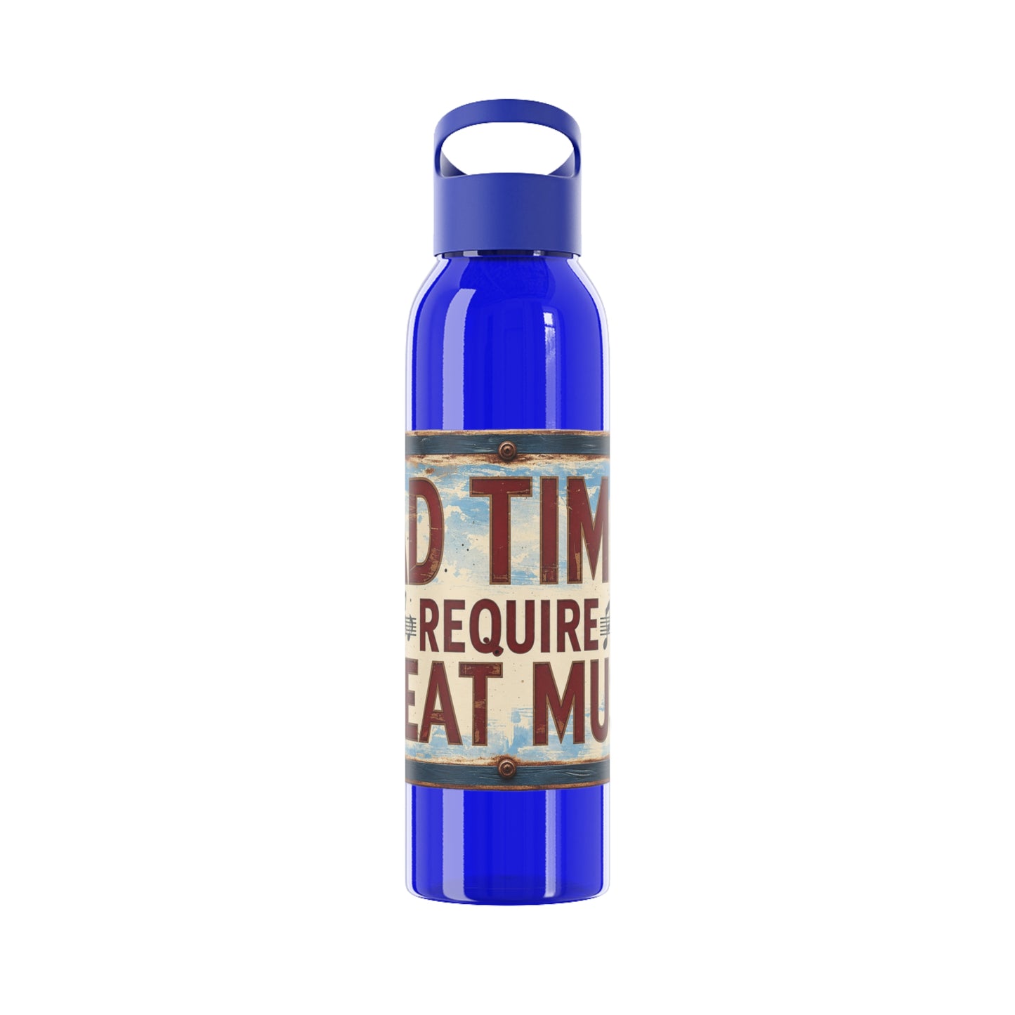 Bad Times Require Great Music Water Bottle | Reusable Sports Bottle | Vintage Music Lover Drink Bottle | Wrap Around Graphic Bottle
