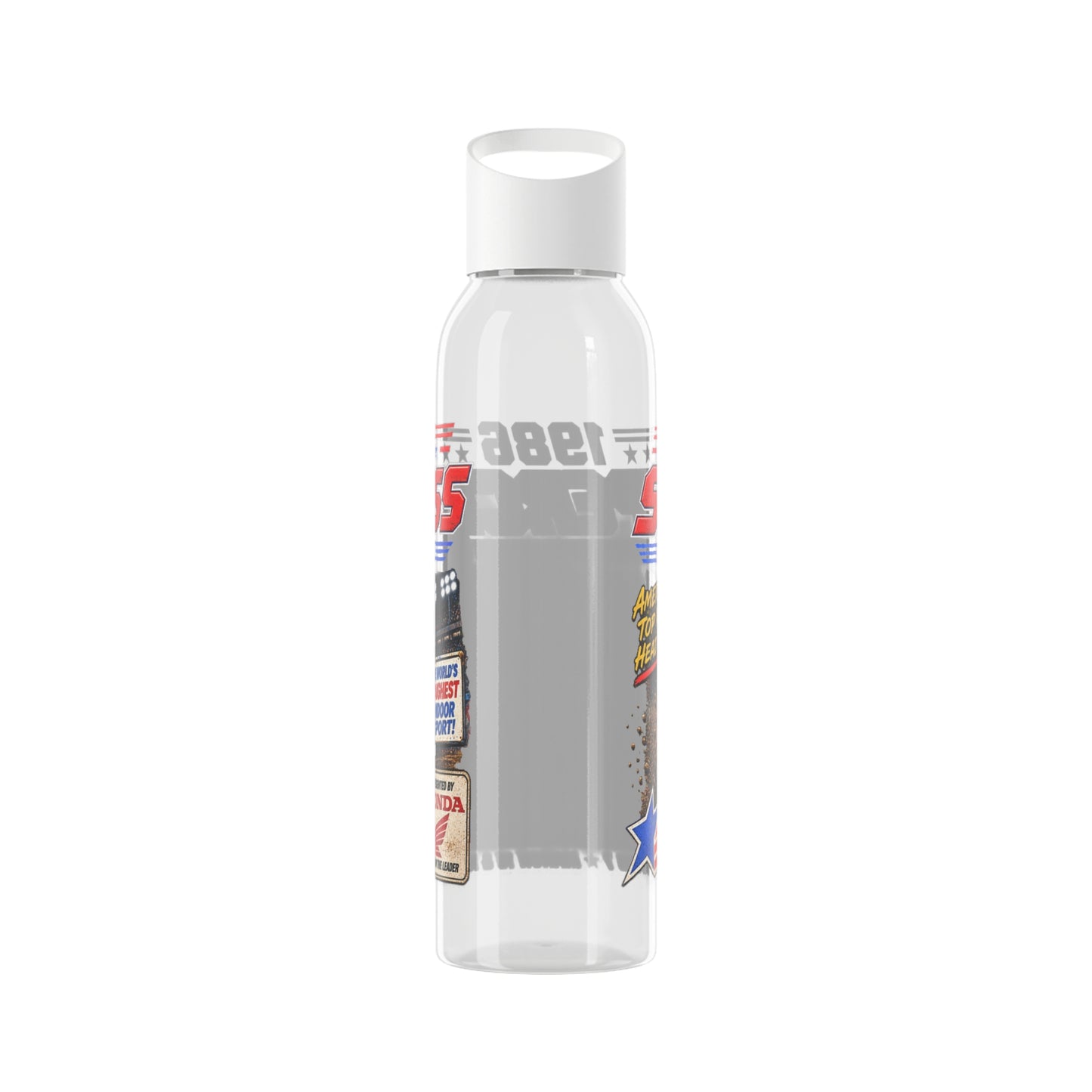 Supercross 1986 Moto Racing Water Bottle  Retro Motocross Champion Design