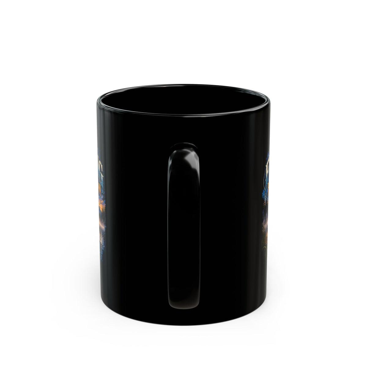 Going Fishing ’Til the Break of Dawn Black Mug – Angler Fishing Mug