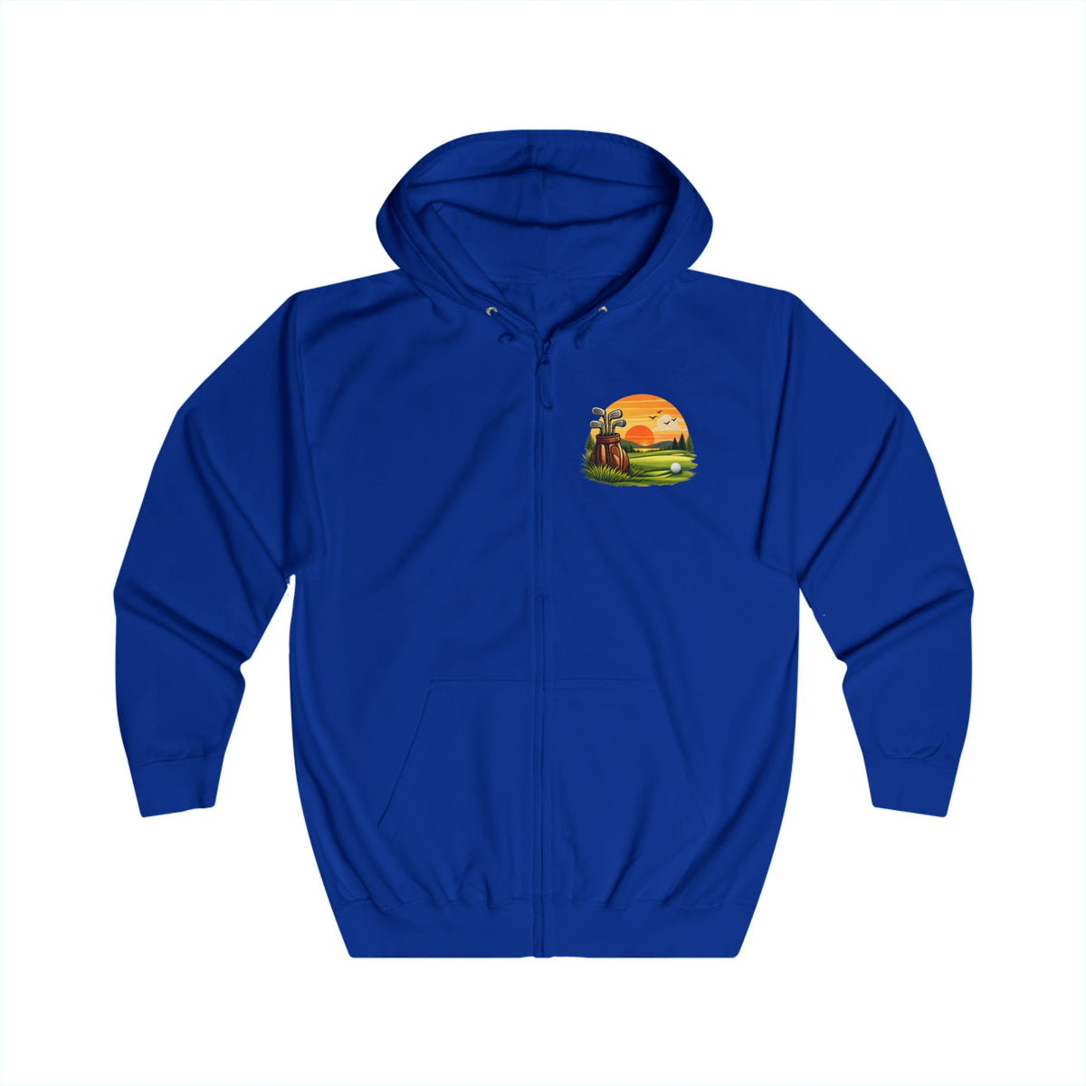 Kapuzenpullover mit Vintage Golf-Sonnenuntergang-Grafik