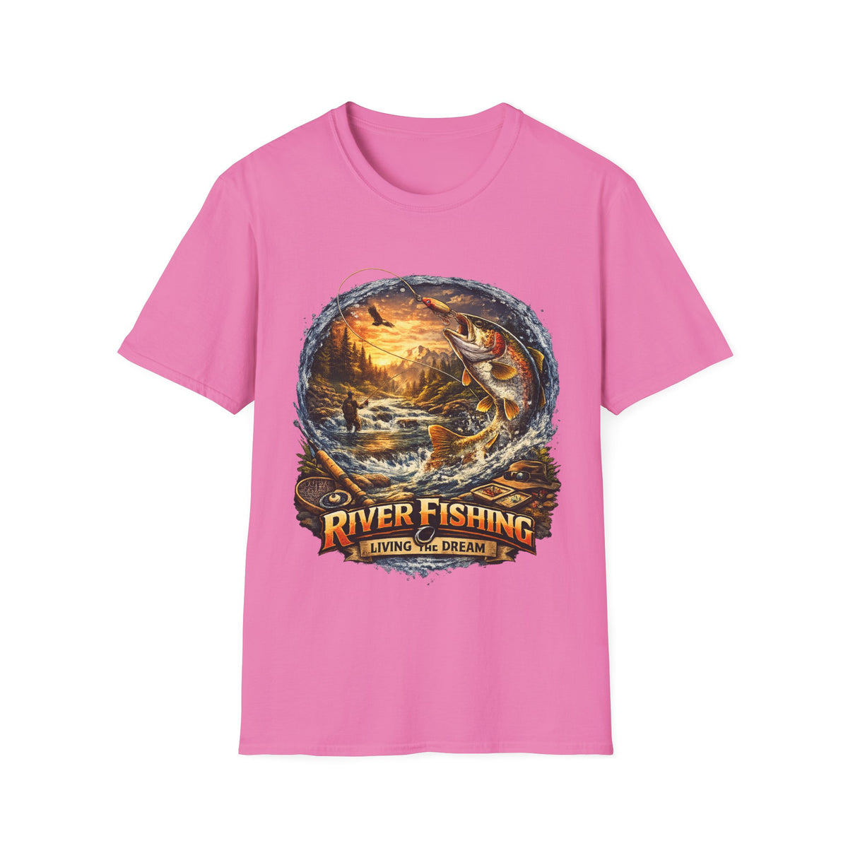 River Fishing Living the Dream T-Shirt – Angler Fishing Tee