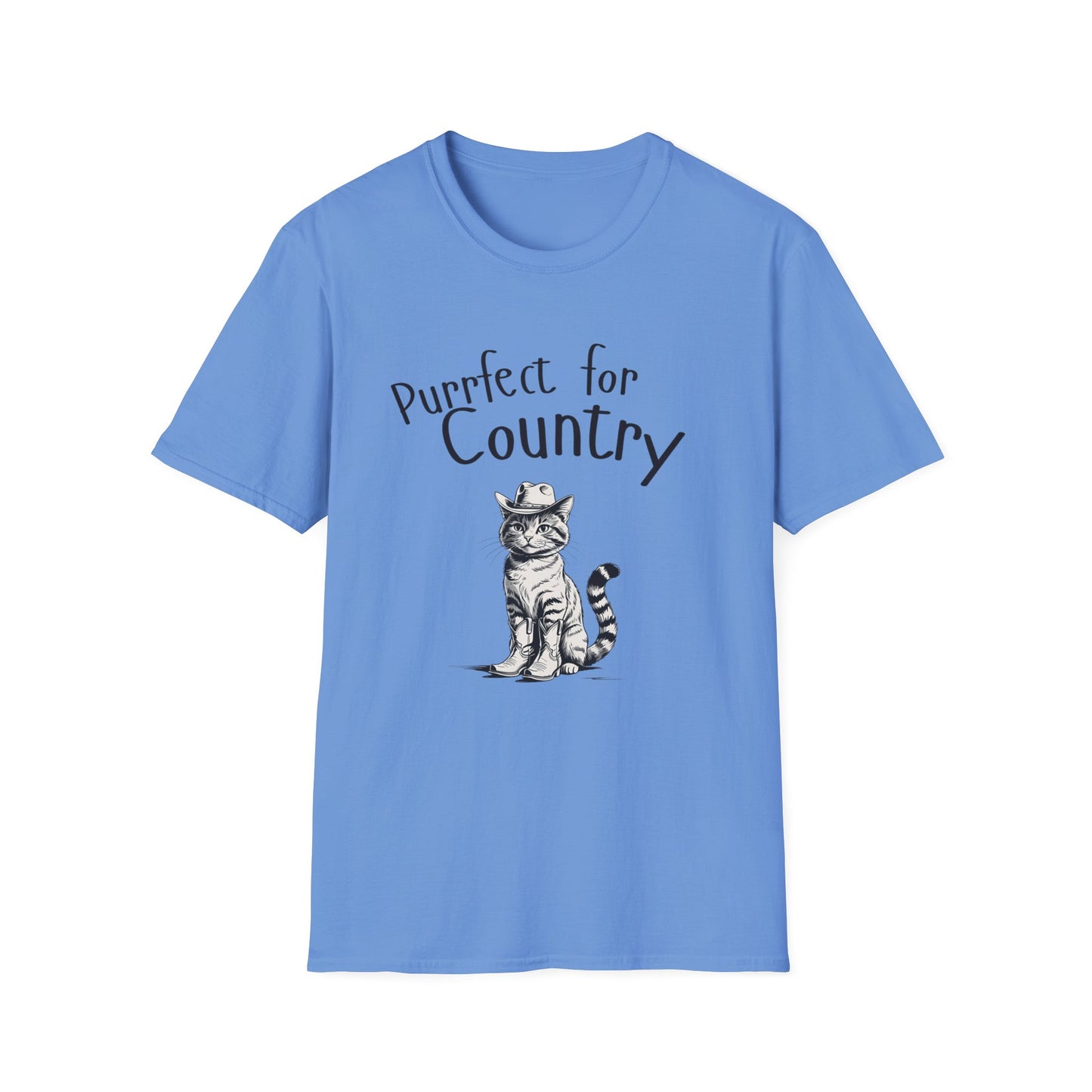 Purrfect for Country Cat Lover T-Shirt, Funny Pet Gift, Unisex Tee for Cat Owners, Cute Animal Apparel, Perfect for Birthdays, Gifts