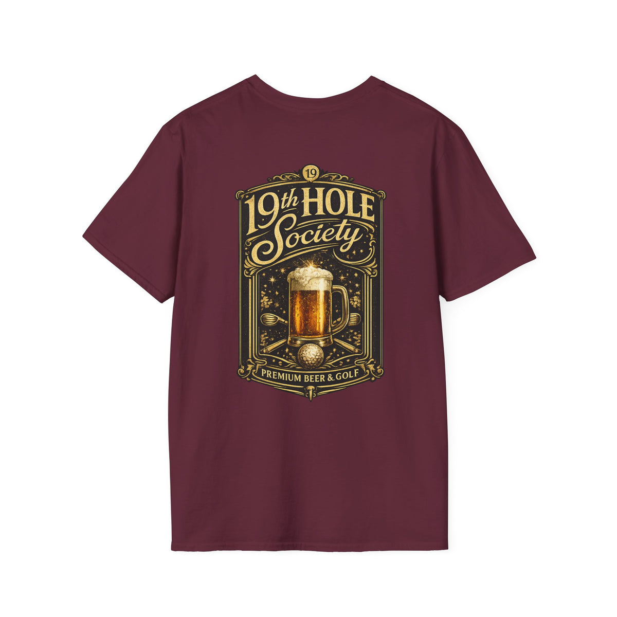 19th Hole Society Premium Beer & Golf  T-Shirt