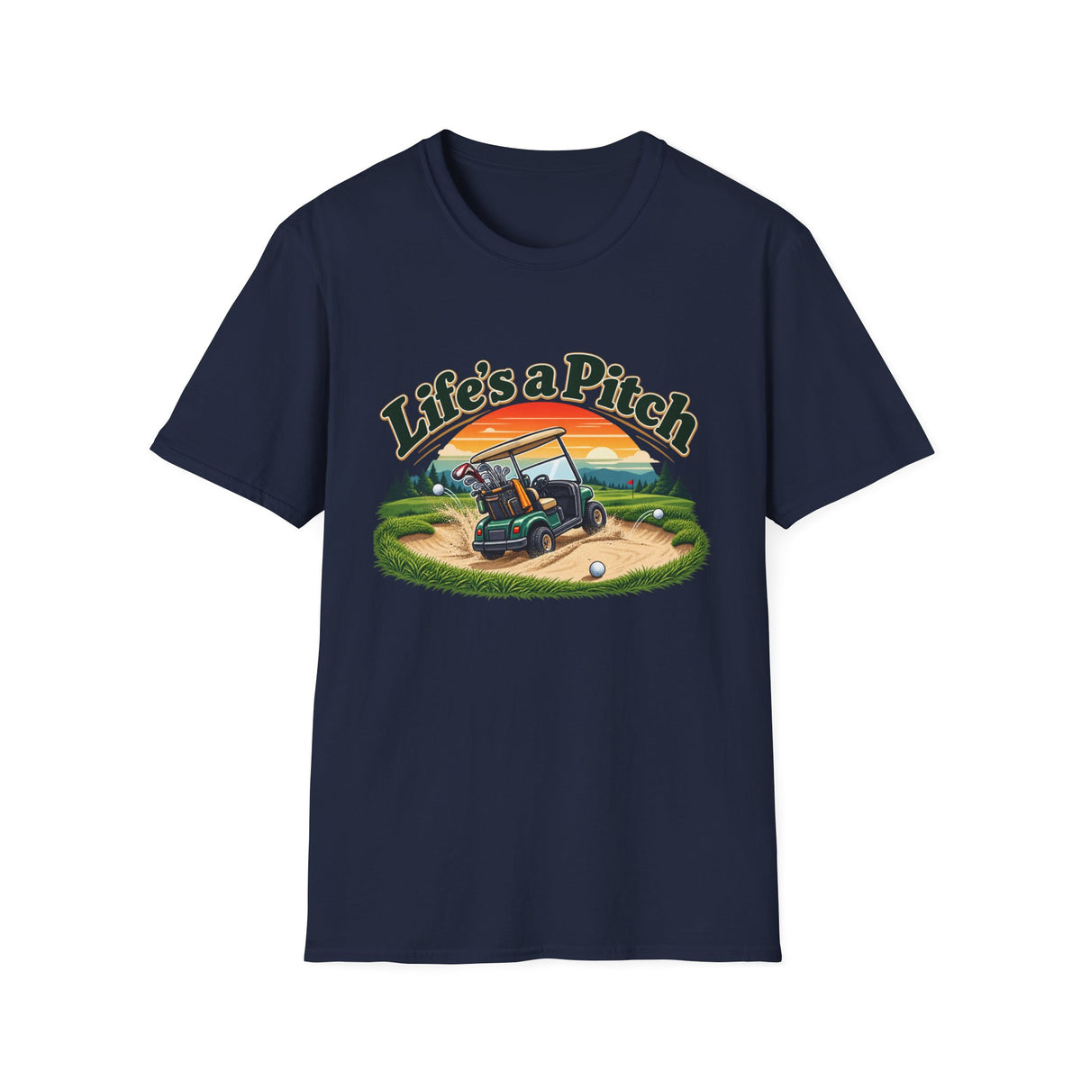 Life’s a Pitch Golf T-Shirt – Funny Golf Cart Tee