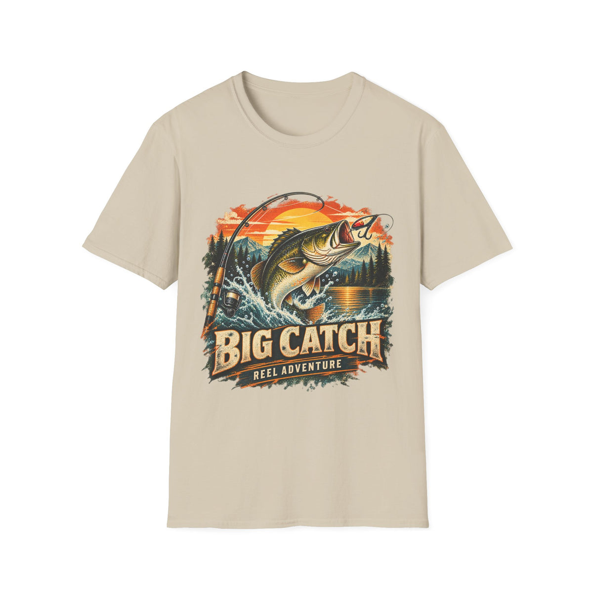 Big Catch Reel Adventure Fishing T-Shirt – Vintage Angler Graphic Tee