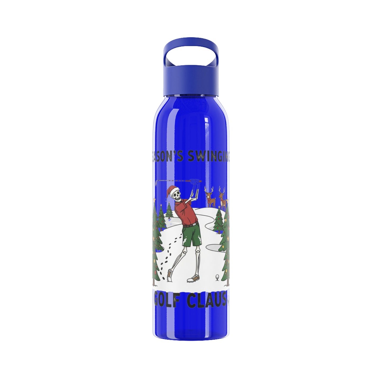 Golf Claus Christmas Golf Water Bottle – Season’s Swinging