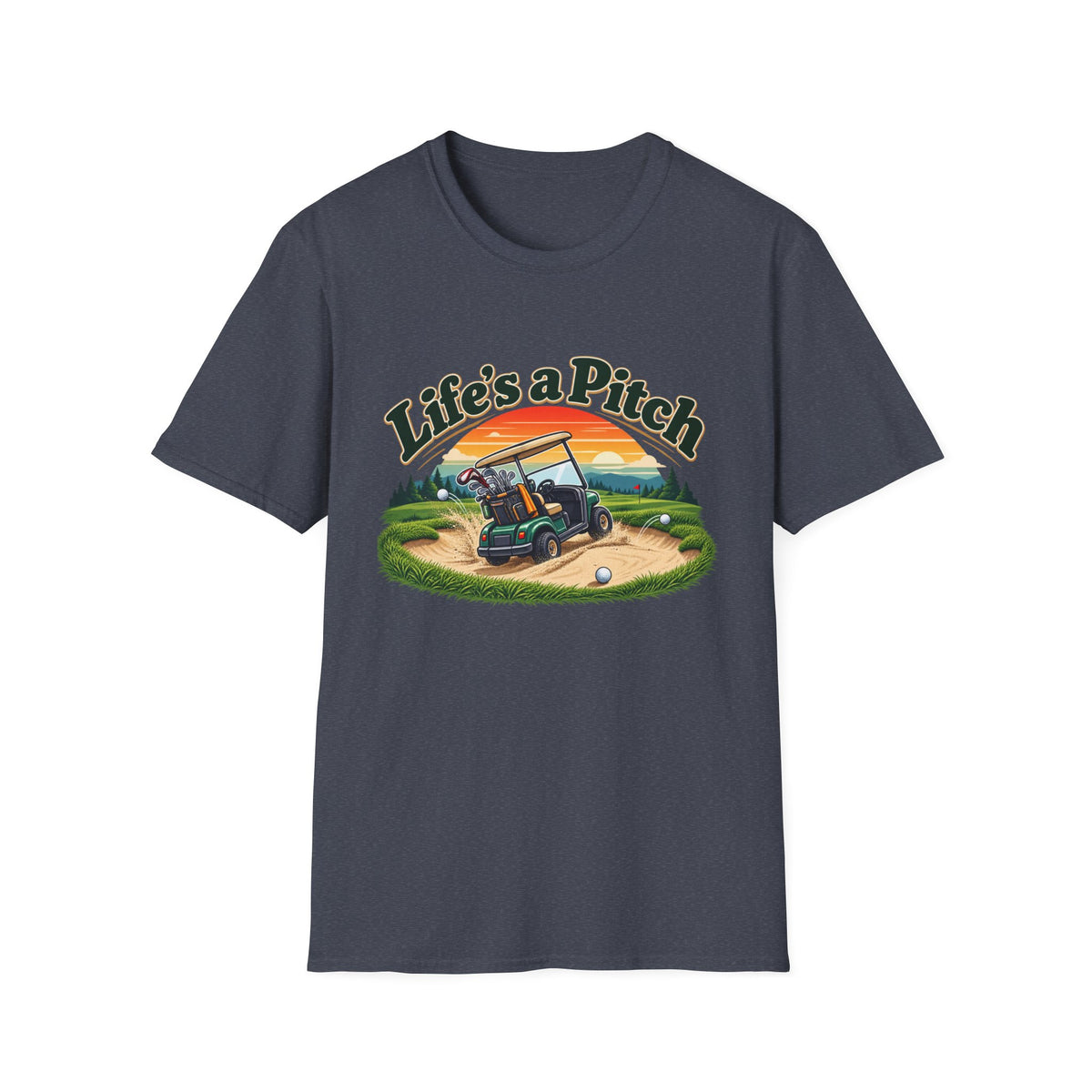 Life’s a Pitch Golf T-Shirt – Funny Golf Cart Tee