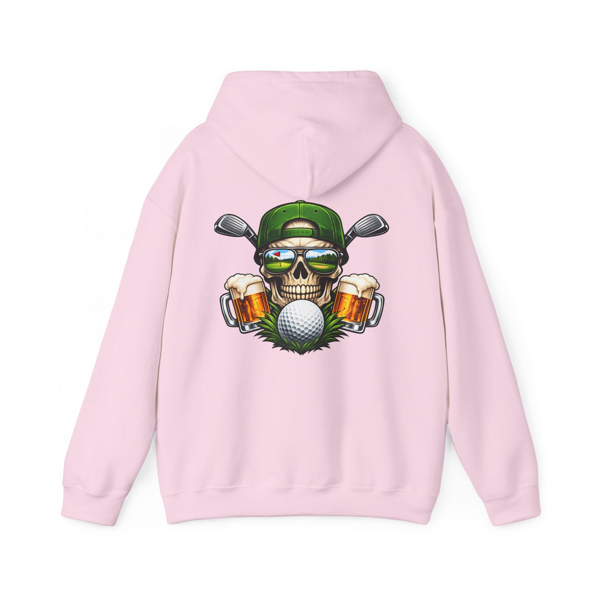 Golf Skull Kapuzenpullover Bier, Schläger & Ball Grafik Pullover