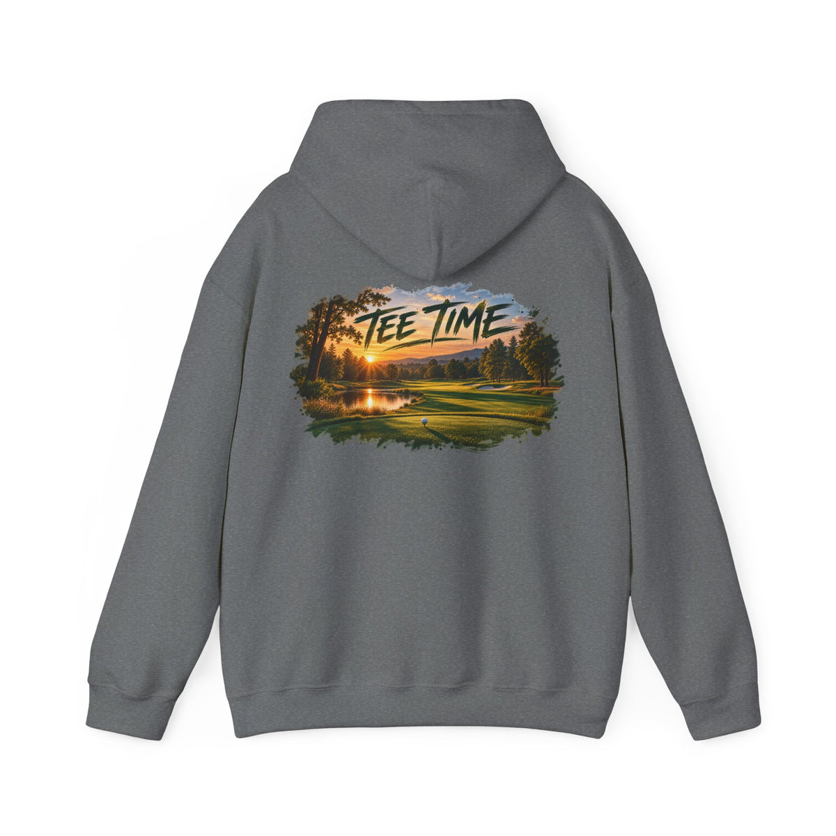 Tee Time Golf Hoodie – Sunset Golf Course Back Print