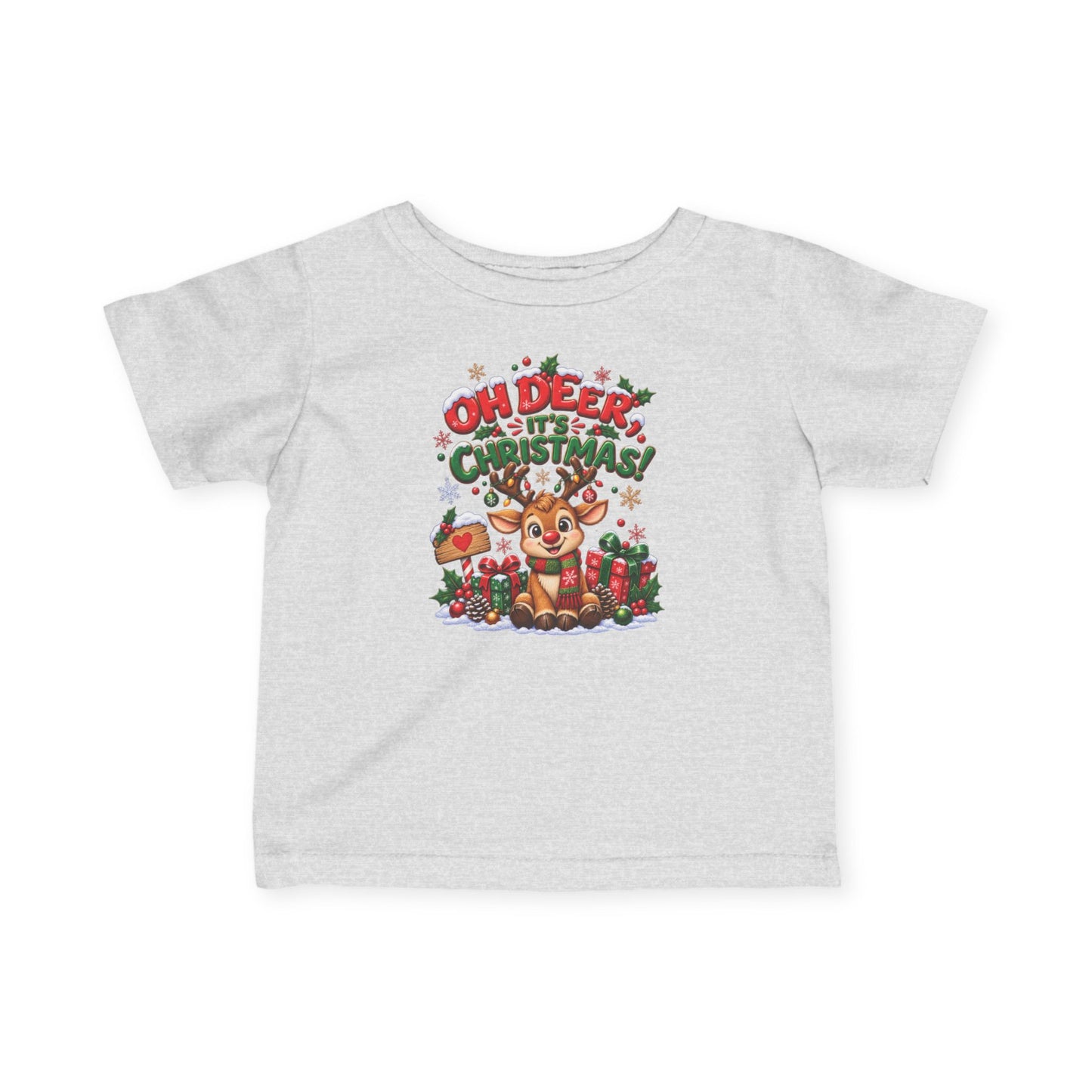 Oh Deer, It’s Christmas! Infant Christmas T-Shirt – Reindeer Tee