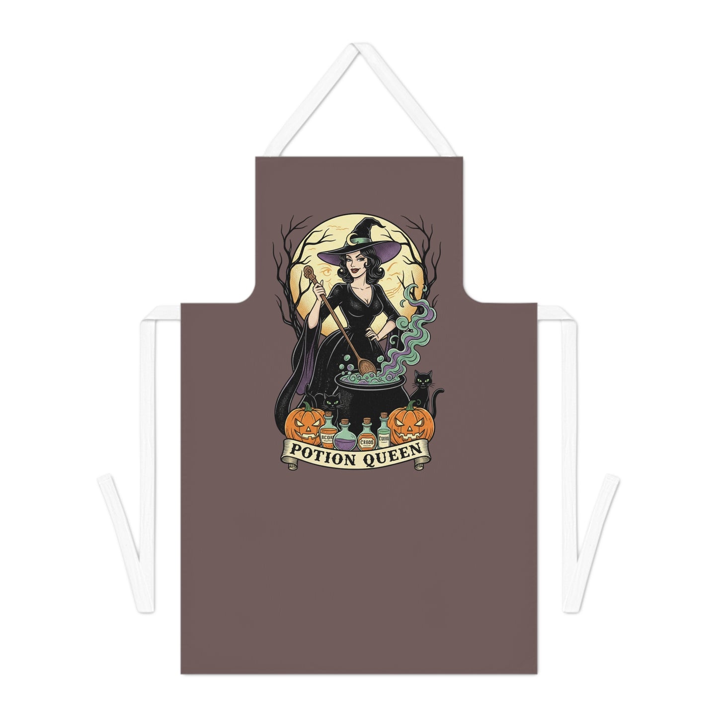 Potion Queen Halloween Apron – Witch & Cauldron Kitchen Apron