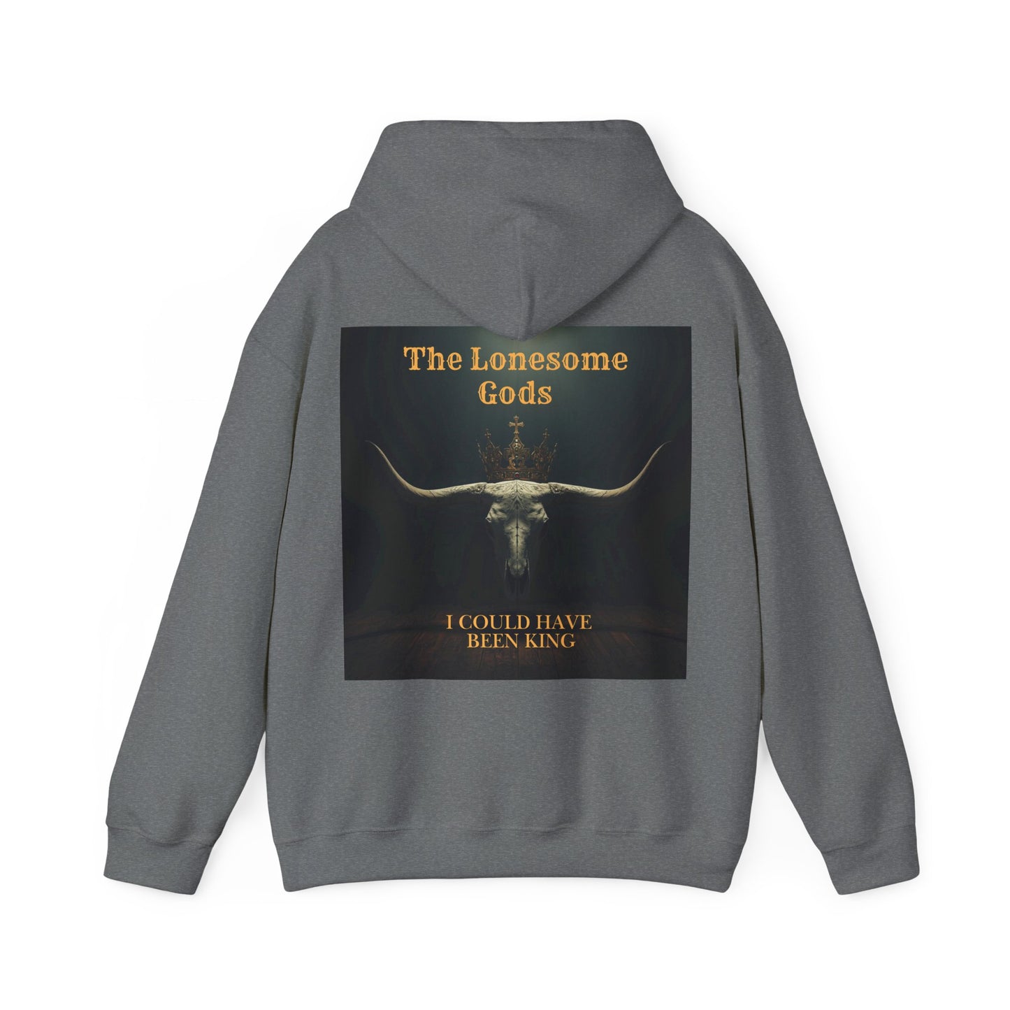 Lonesome Gods Graphic Hoodie - Unisex Heavy Blend Sweatshirt with graphics to both sides
