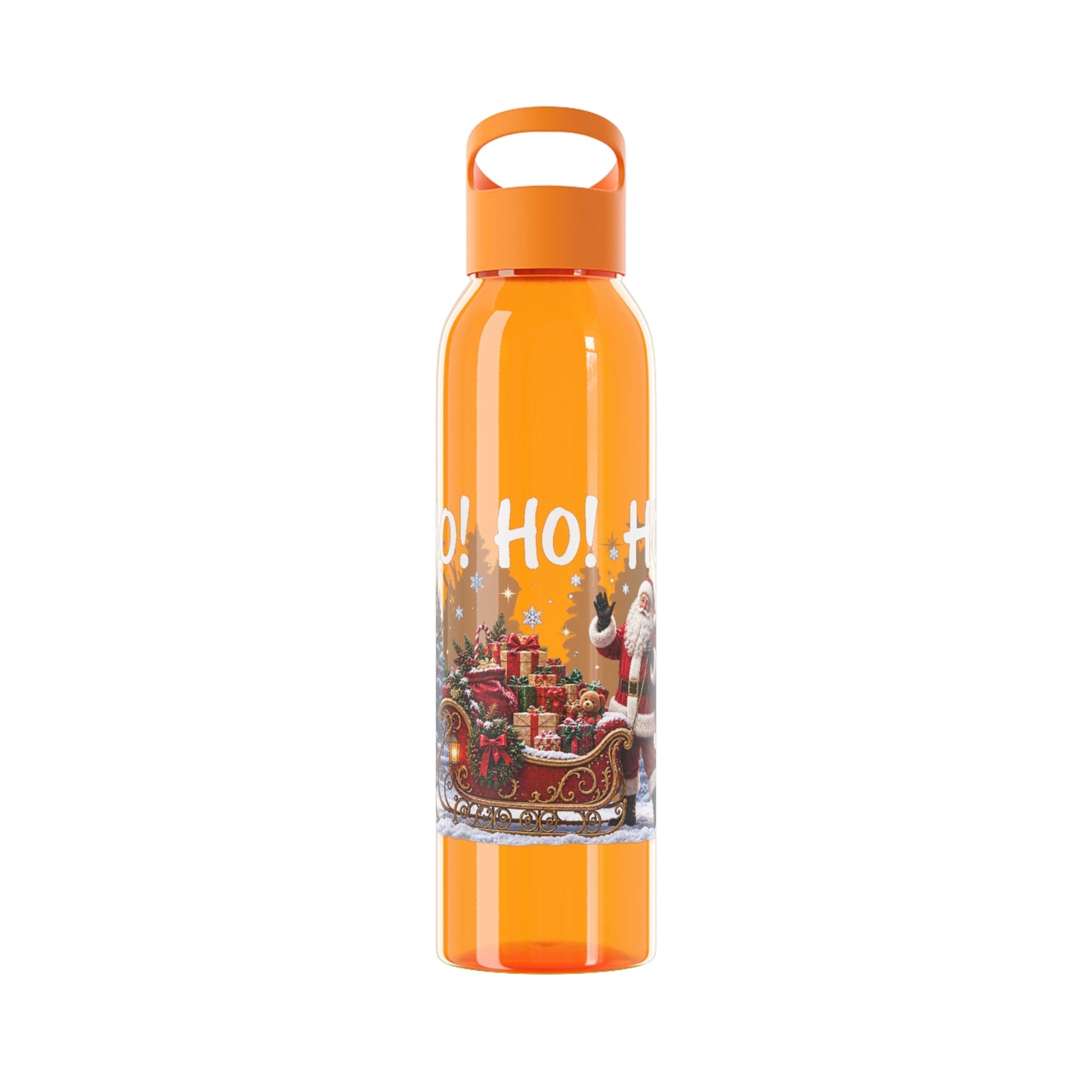 Ho Ho Ho Santa Christmas Water Bottle – Festive Sleigh Design
