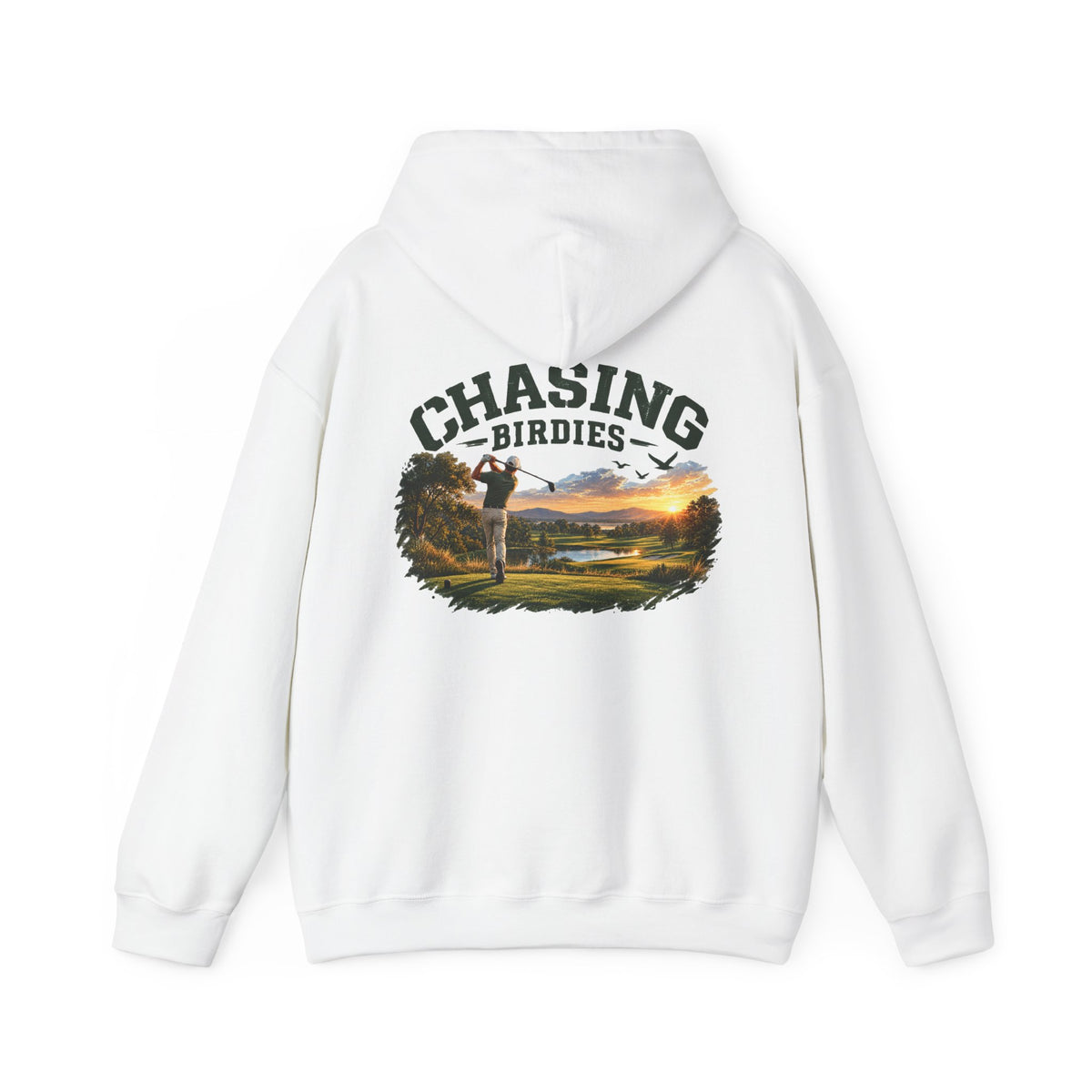 Chasing Birdies Golf Hoodie – Golfer Back Print Hoodie