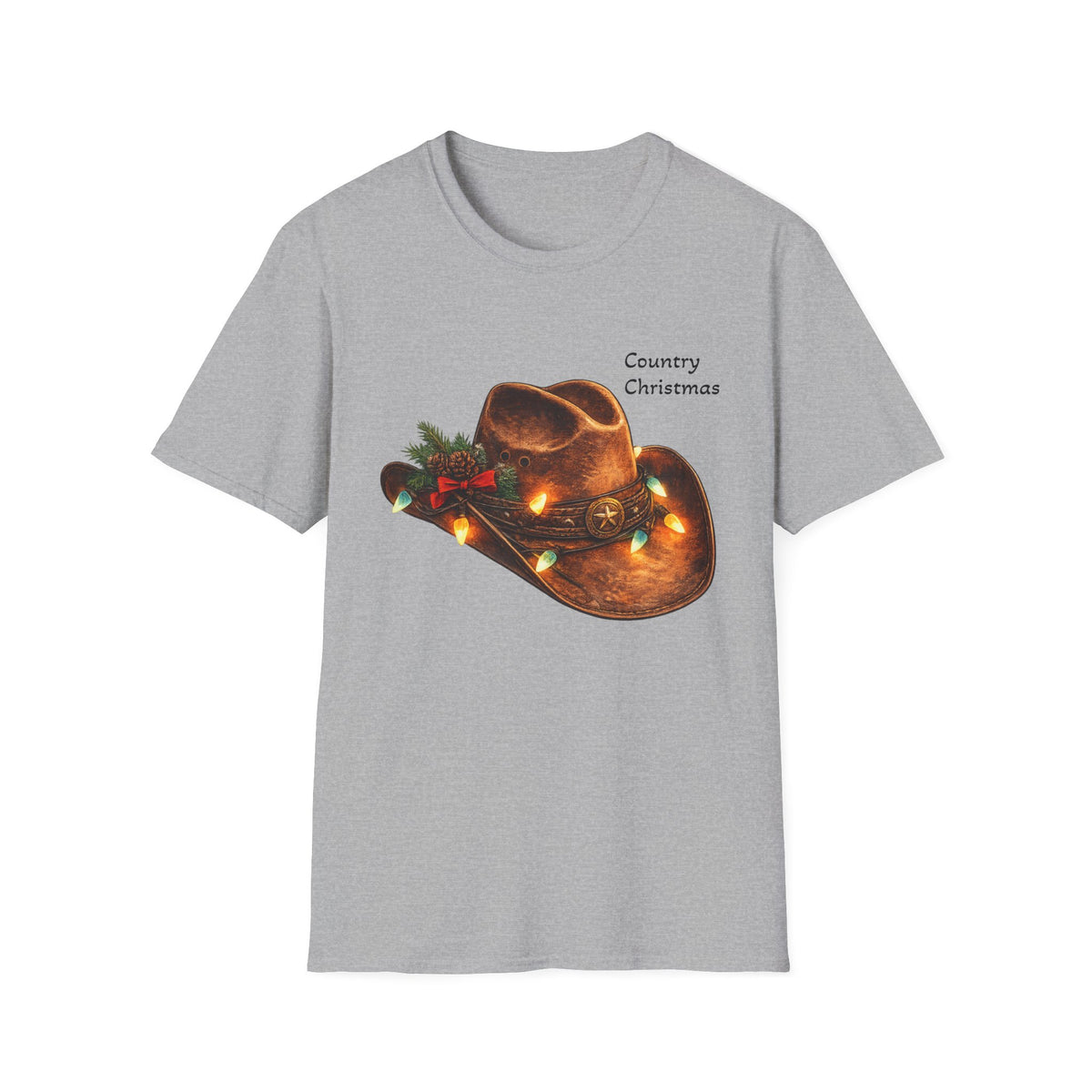 Country Christmas Cowboy Hat T-Shirt