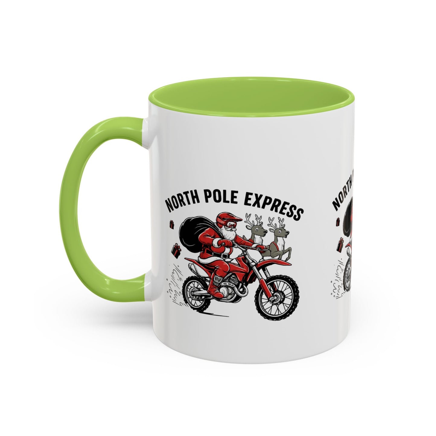 North Pole Express Motocross Santa Christmas Accent Mug